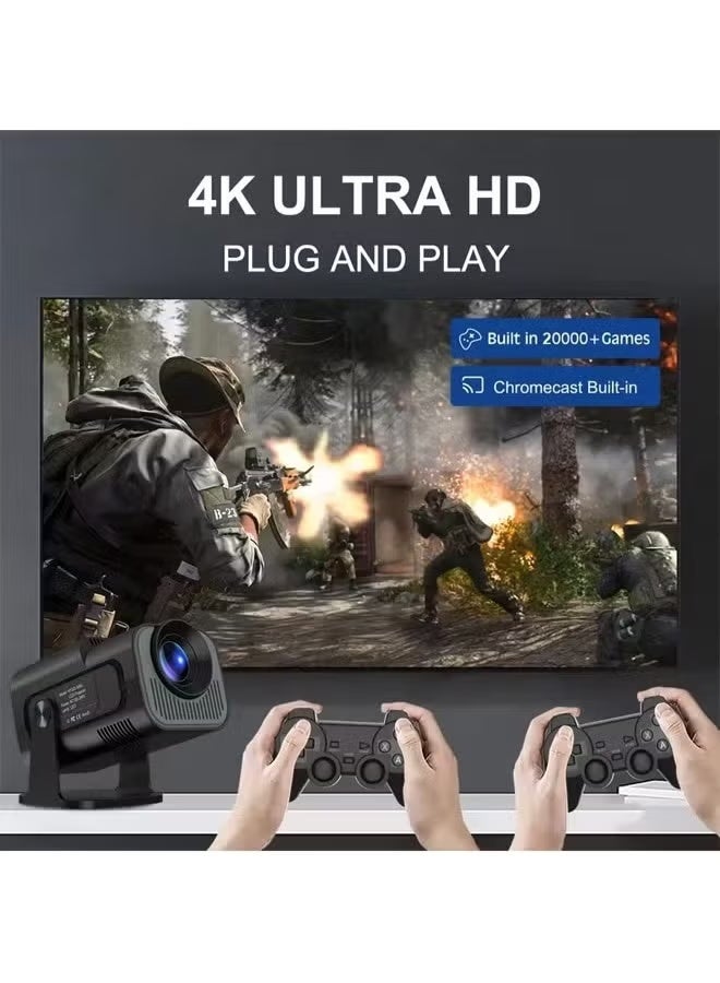 borrego Smart5 Mini Projector with 2 Game Consoles & 10,000 Games, 4K/1080P Support, Auto Keystone, Android 12, Portable Home & Outdoor Video Projector, 130-Inch Screen, WiFi 2.4/5G - Image 2
